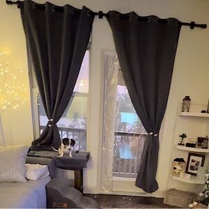 Dark Gray Blackout Curtains